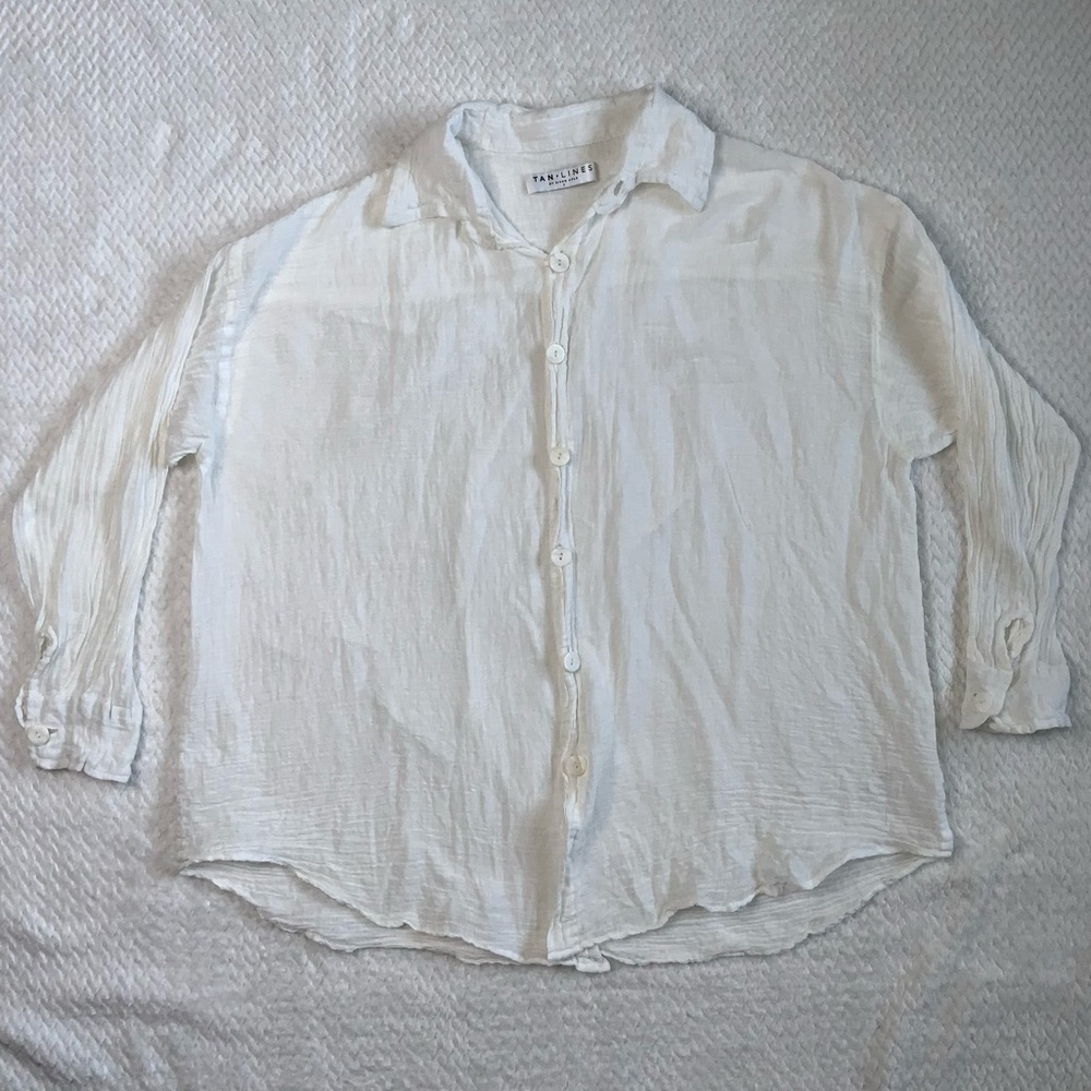 Tan + Lines by Sivan Ayla White Long sleeve button up